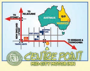 Location of Centre Point Mid-City Motor Inn - Warwick